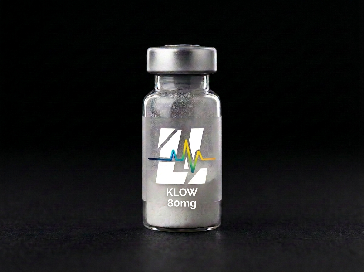 KLOW 80mg research reference material — Multi-peptide blend examined in research involving cellular and tissue-related pathways.